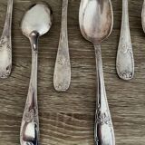 10 old silver-plated spoons marked Emile Bergeron