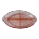 Pink glass dish with art deco compartment 30s-40s