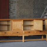 Henning Kjærnulf, mid-century Danish brutalist enfilade in oak, 1960s.