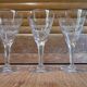 Set de 5 verres à pied en cristal forme conique ciselé vintage