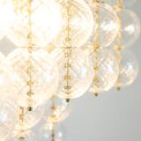 Chandelier in blown glass and gilded brass. 1970s. LS59391508H