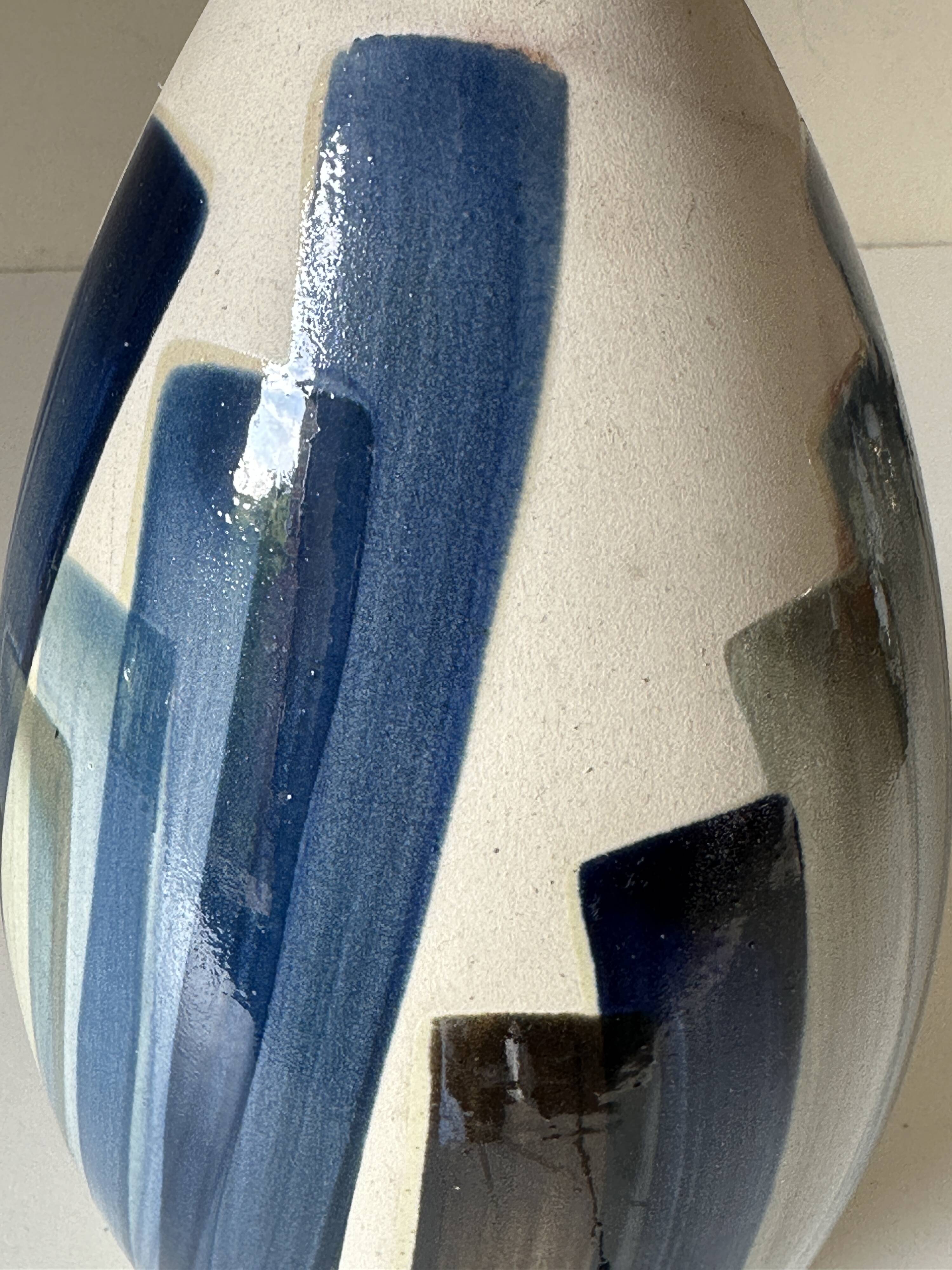 Vintage ceramic terracotta lamp 80s 90s