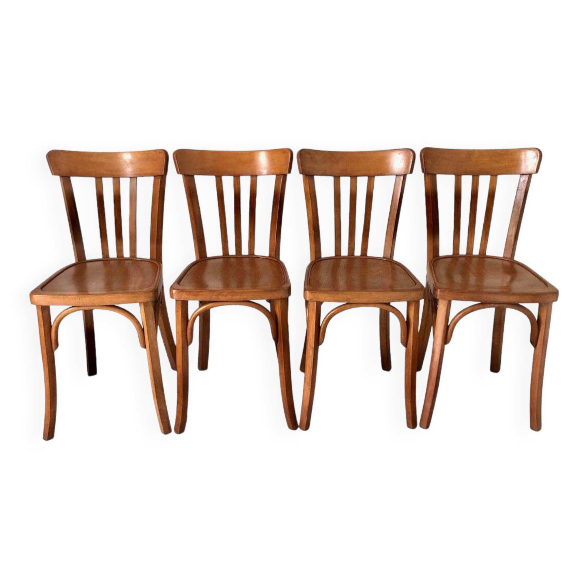 4 chaises bistrot années 50 type Baumann