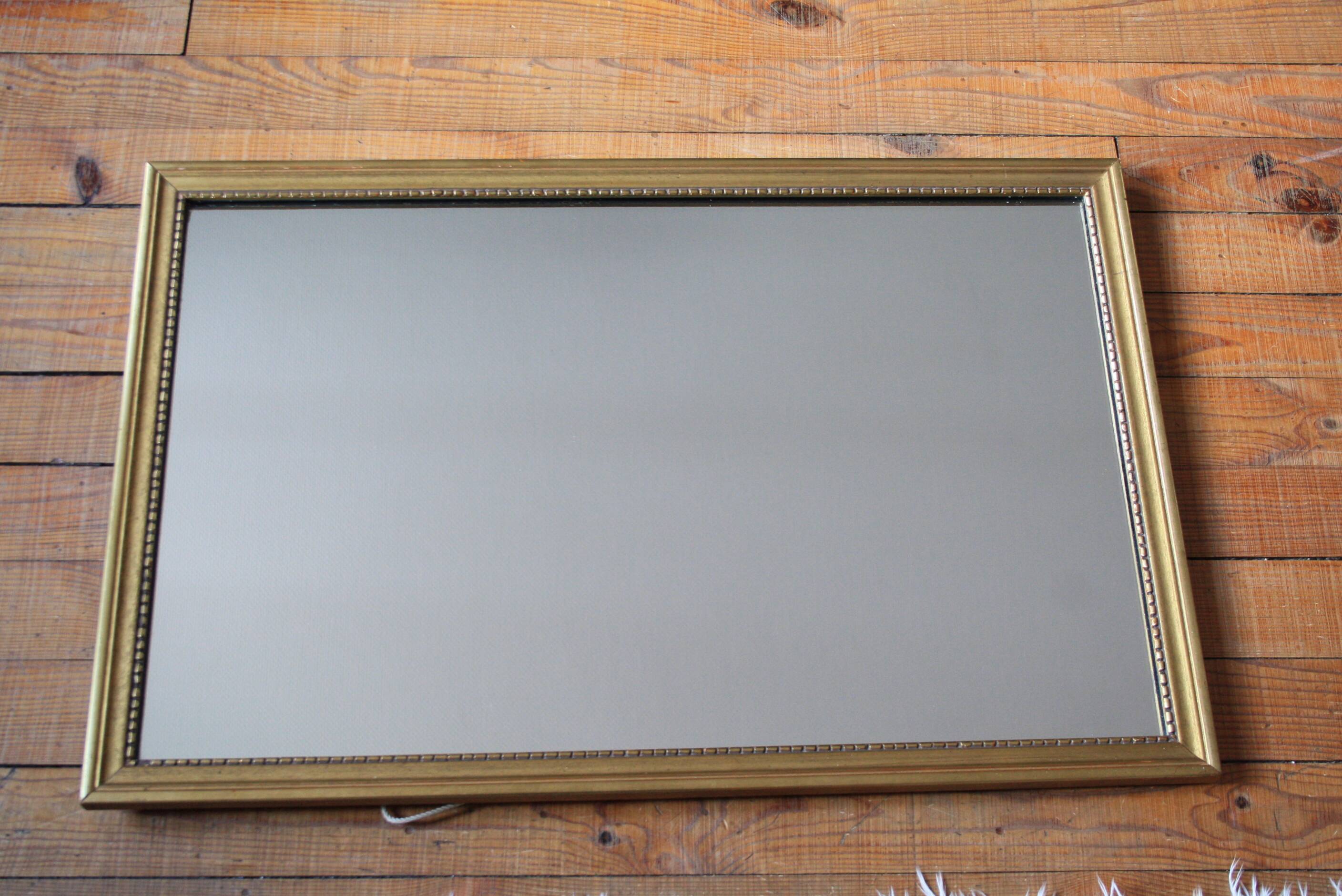 Rectangular golden mirror
