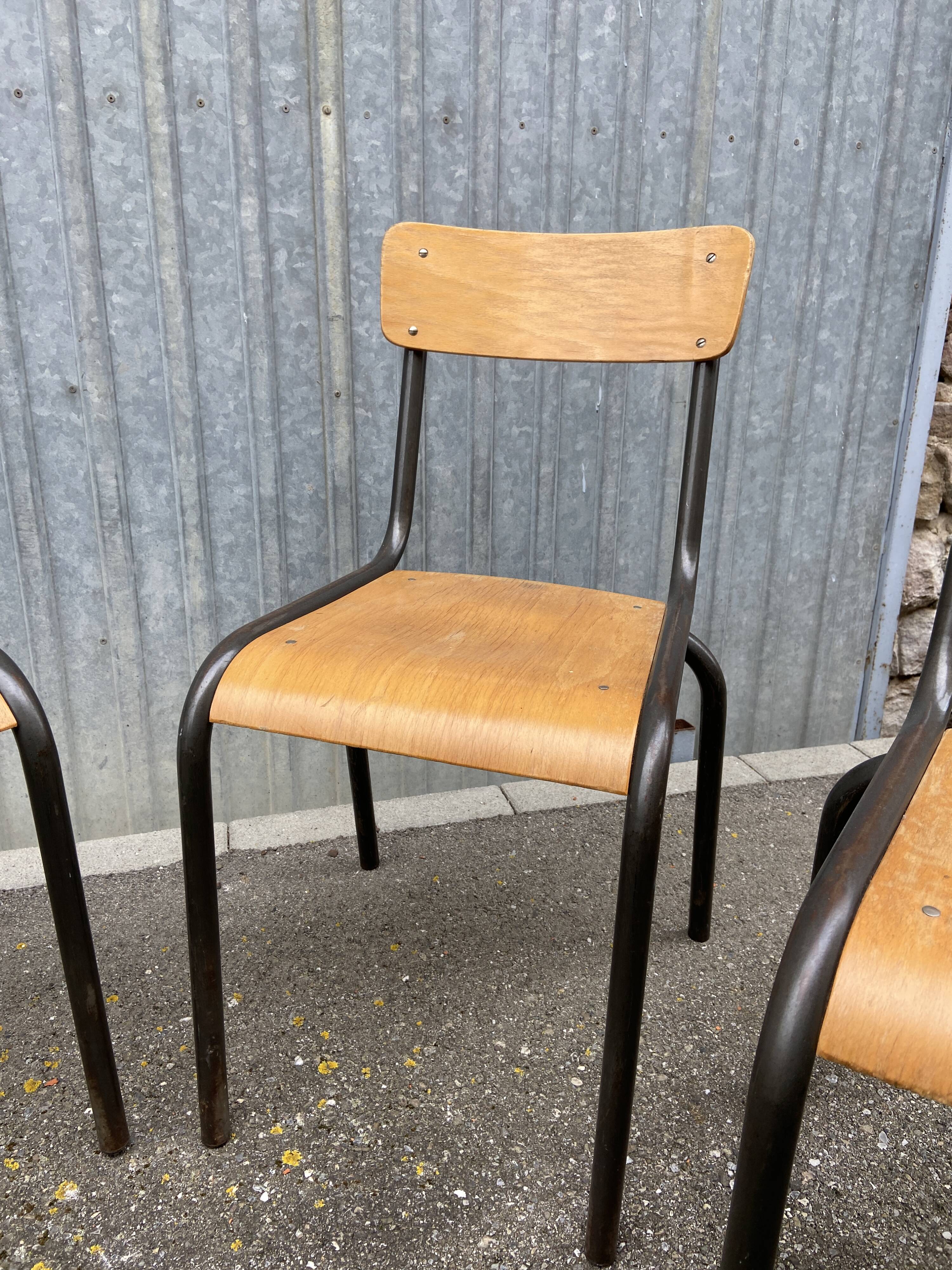 6 vintage industrial school chairs for communities mullca delagrave tube & wood french school chair
