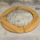 Large round vintage pine mirror