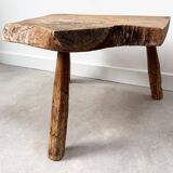 Mid Century rustic tree trunk side table