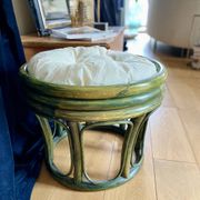Patinated wooden footrest