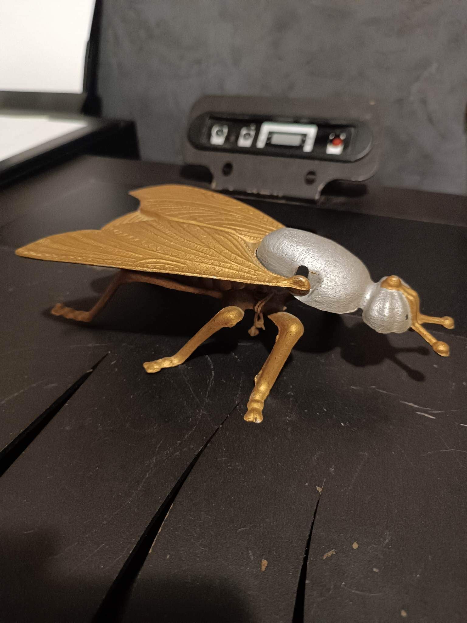 Ancien cendrier insecte en laiton dorée vintage cendrier mouche