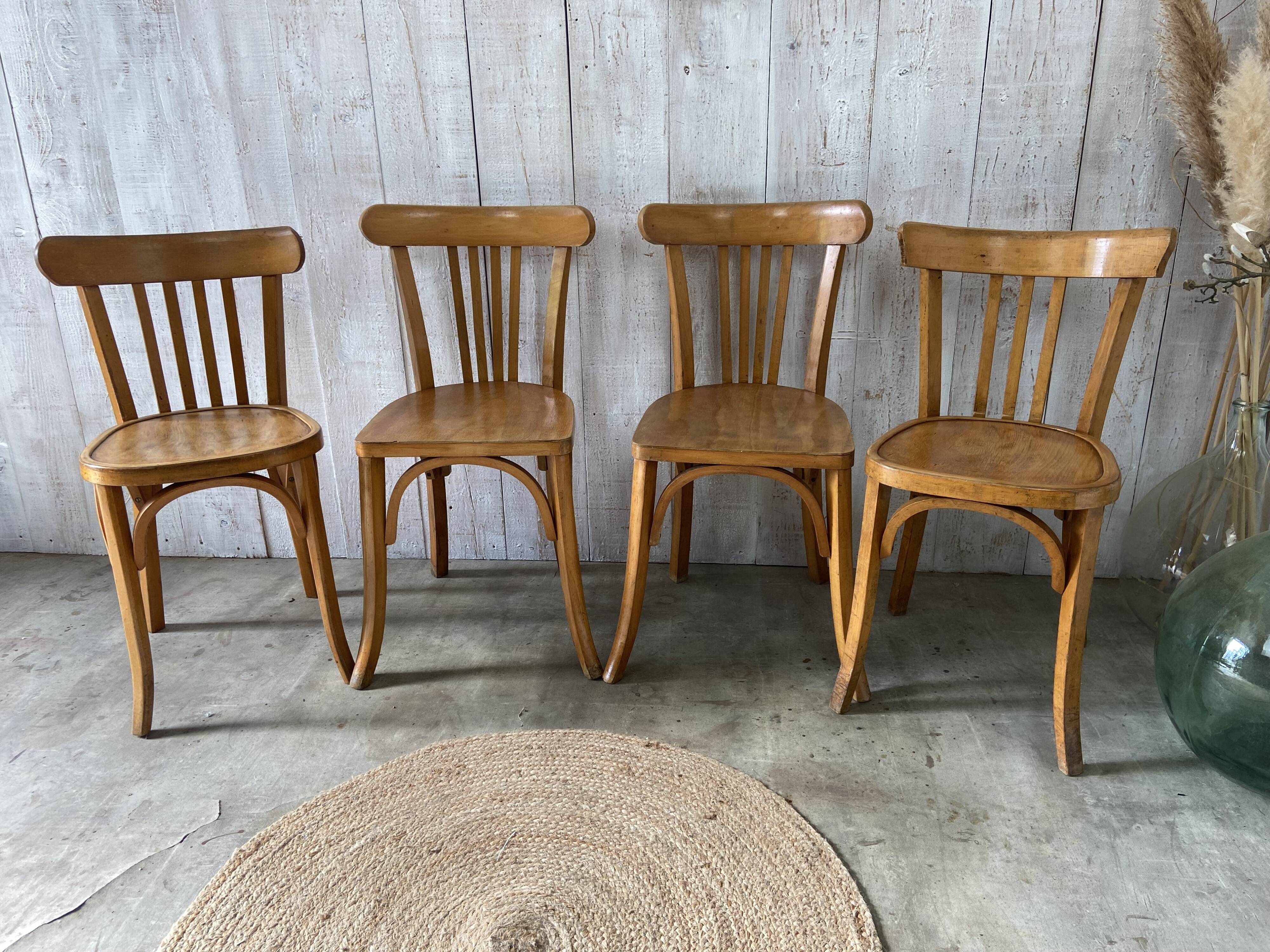 Set of 4 mismatched bistro chairs
