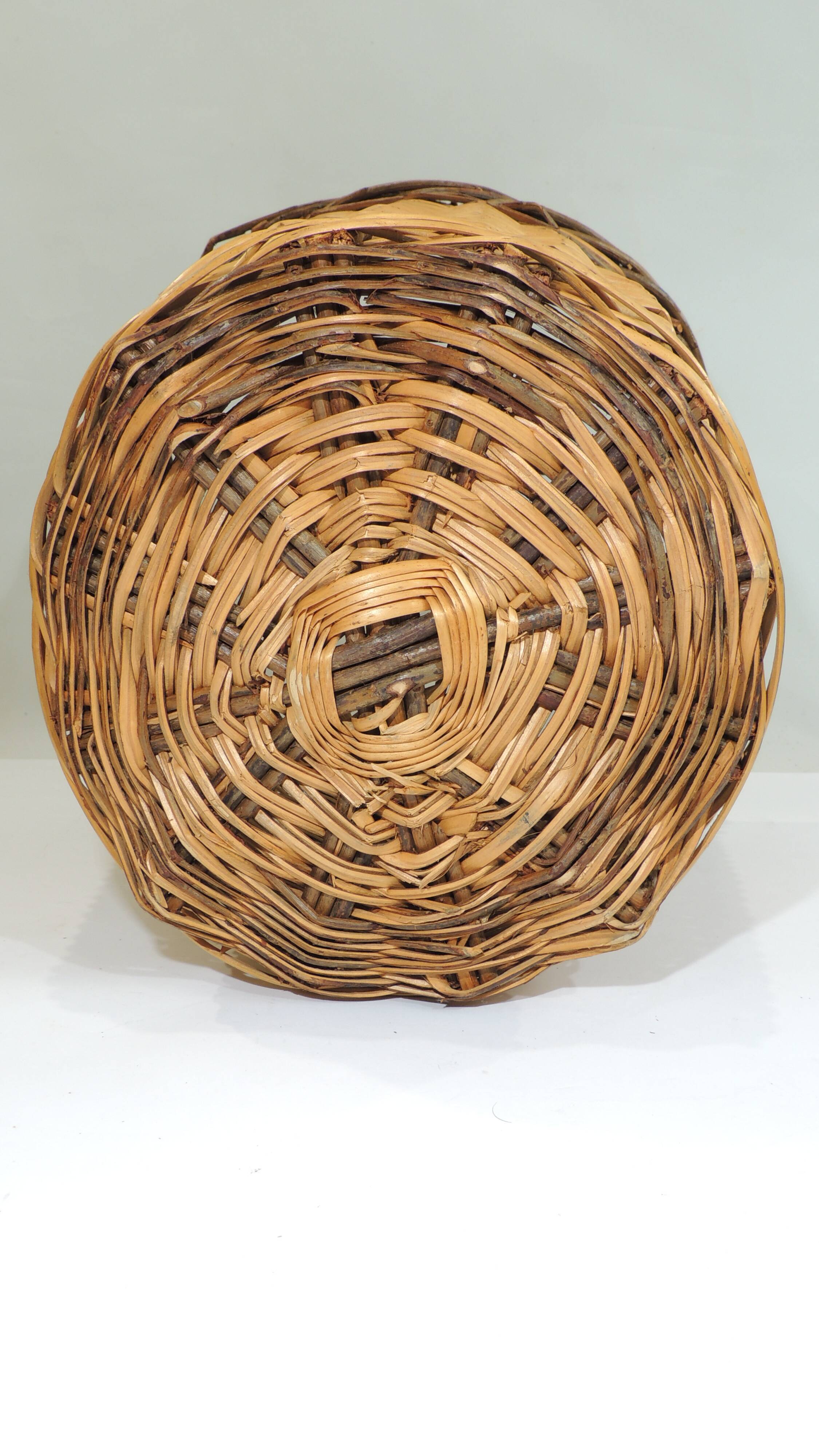 Antique wicker basket / handmade / vintage