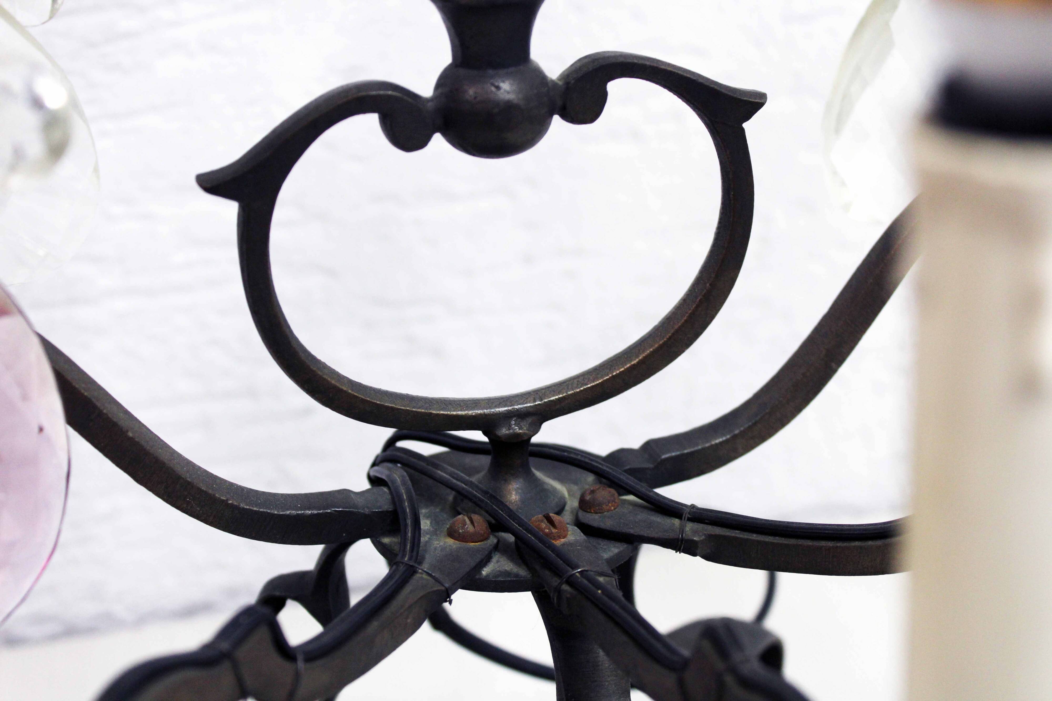 Girandole lamp in crystal and iron