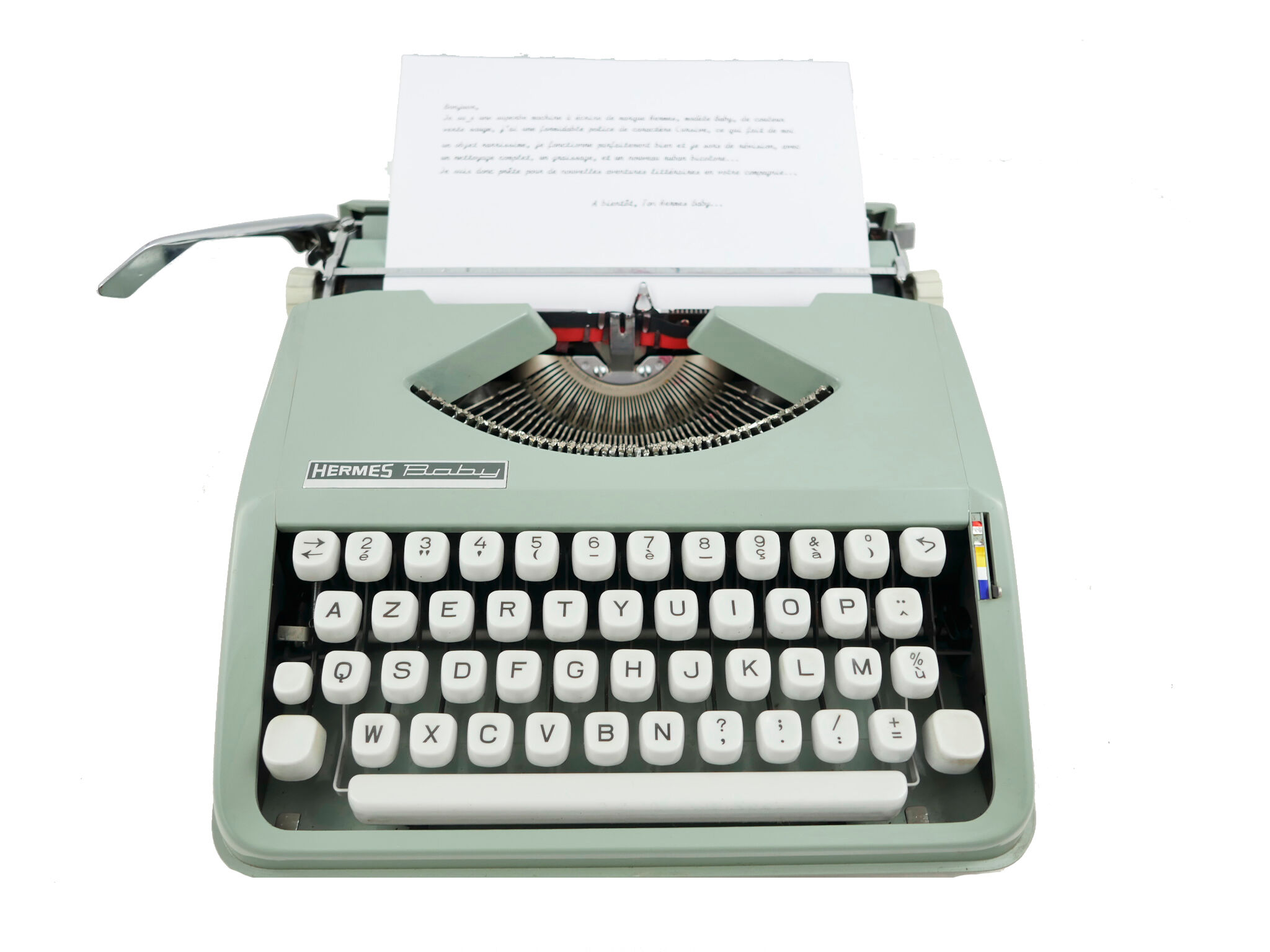 Hermes Baby Cursive Typewriter Revised New Ribbon
