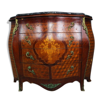 Swedish Rococo Antique  bombe chest