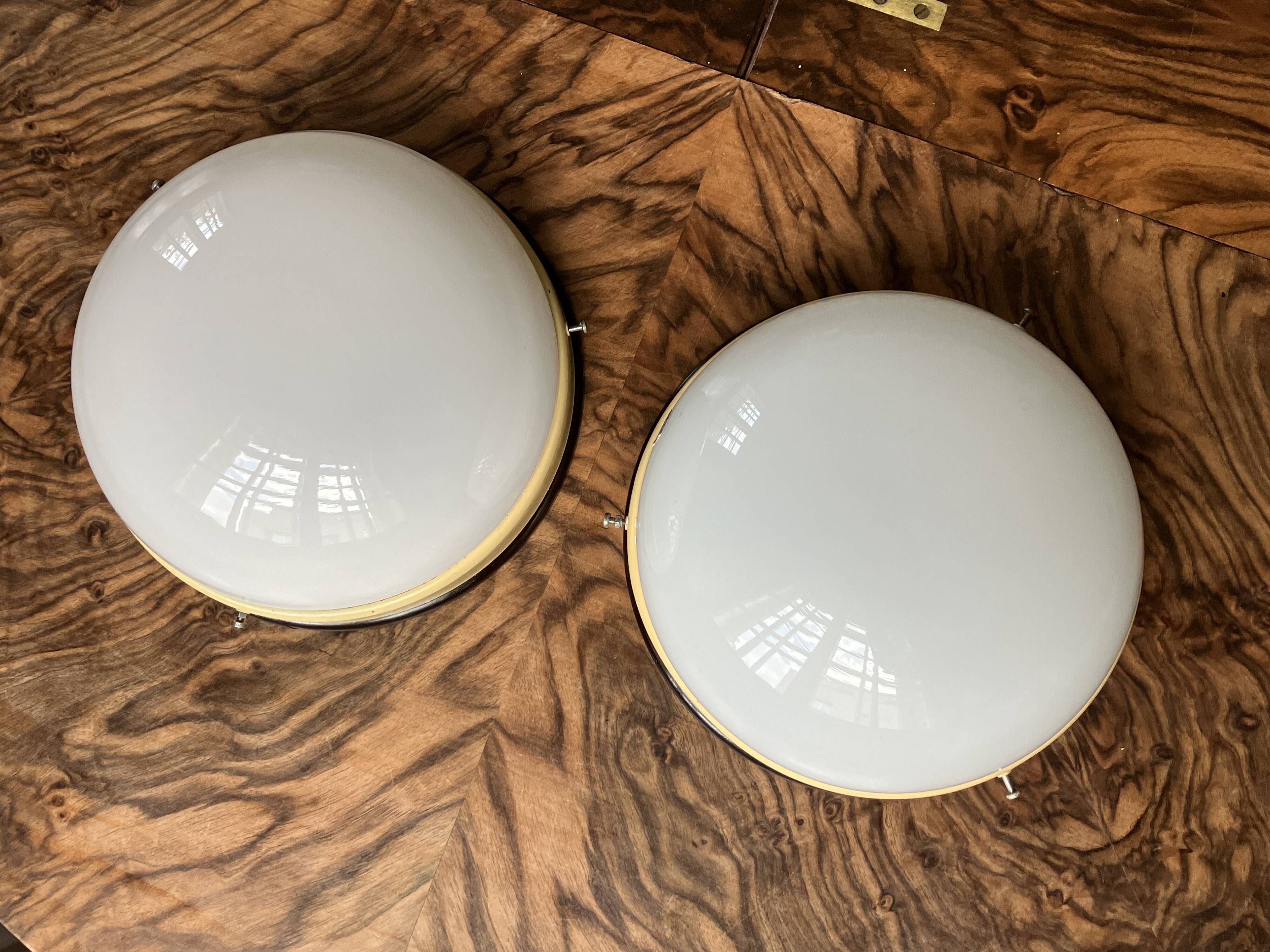 Functionalist / Bauhaus Flush Mount or Wall Lamp, 1940s