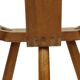 Mid Century Brutalist Tripod Chair Solid Oak Spain