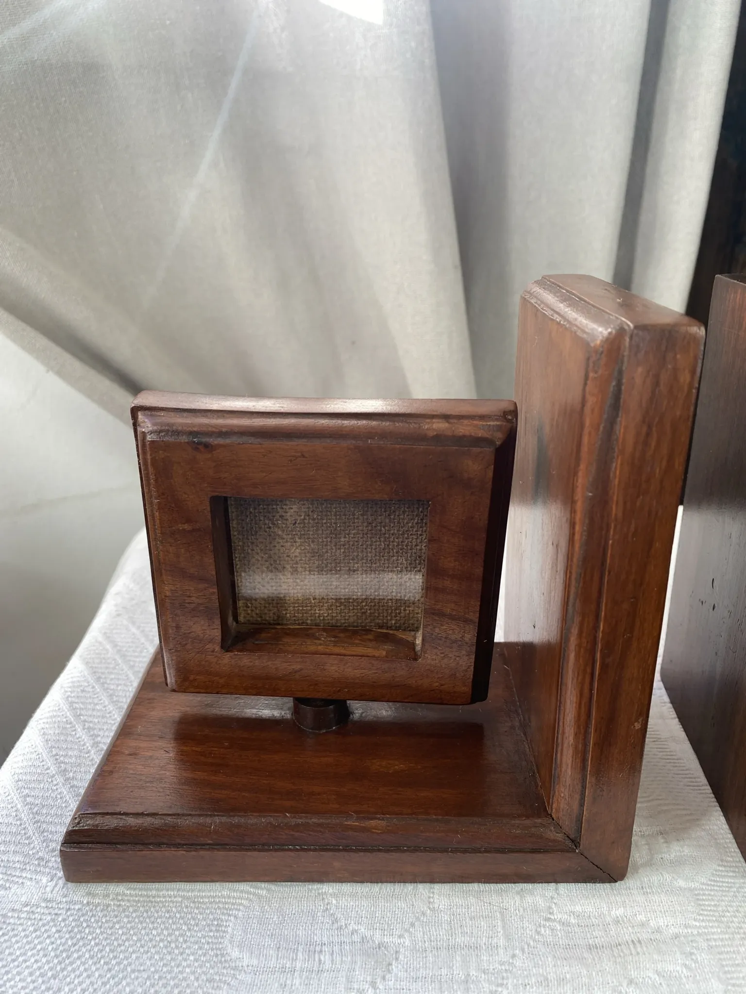 Pair of bookends, solid wood photo frames