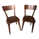 Pair of vintage 60s wooden bistro chairs