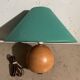 Lampe boule en bois années 80