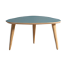 Coffee table with a blue laminate top