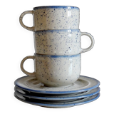 Trio of Tulowice coffee cups and bowls