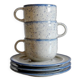 Trio de tasses à café et coupelles Tulowice