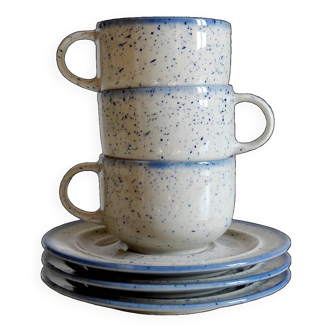 Trio of Tulowice coffee cups and bowls