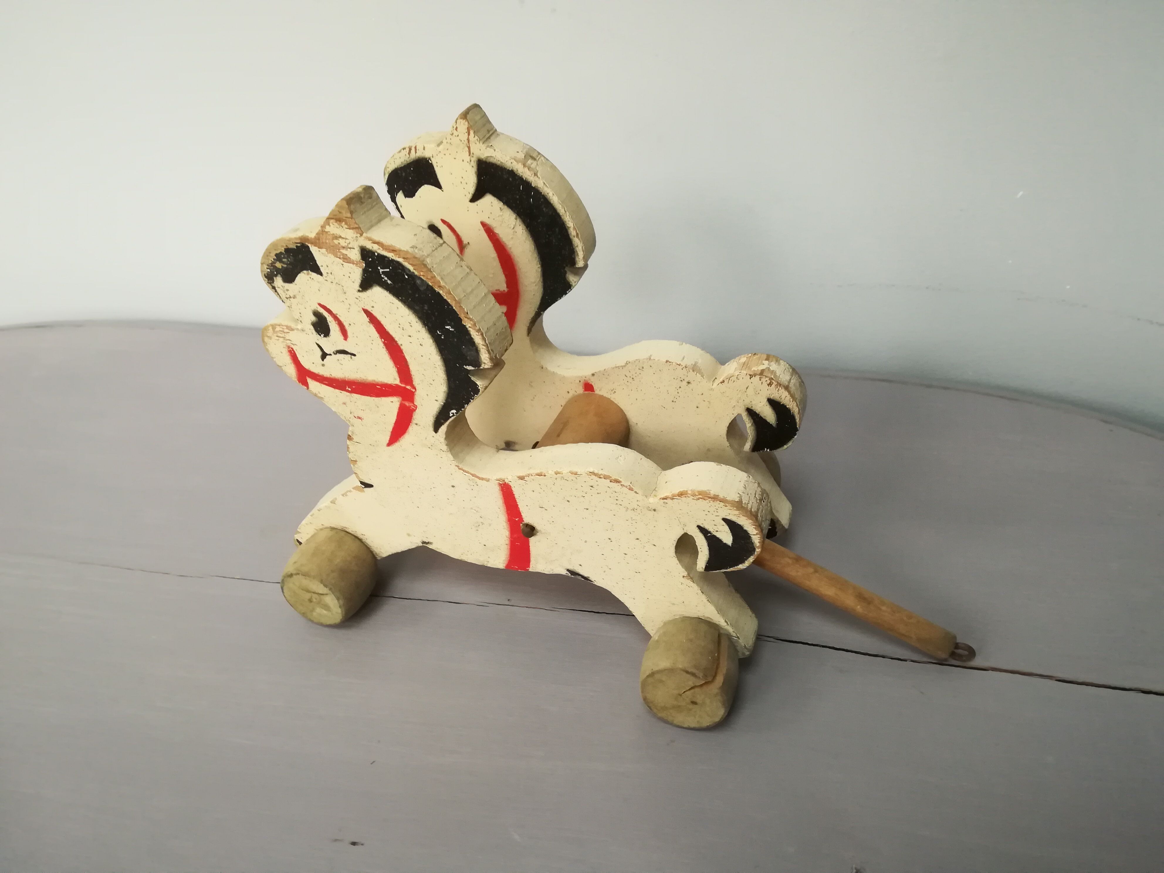 Attelage chevaux bois