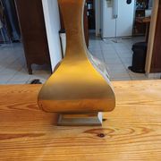 Bronze lamp and dark brown fabric shade
