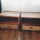 Pair of rattan and bamboo bedside tables, vintage