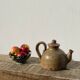 Breton stoneware teapot / vintage glazed ceramic pottery