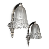 Degue pair of art deco wall lights