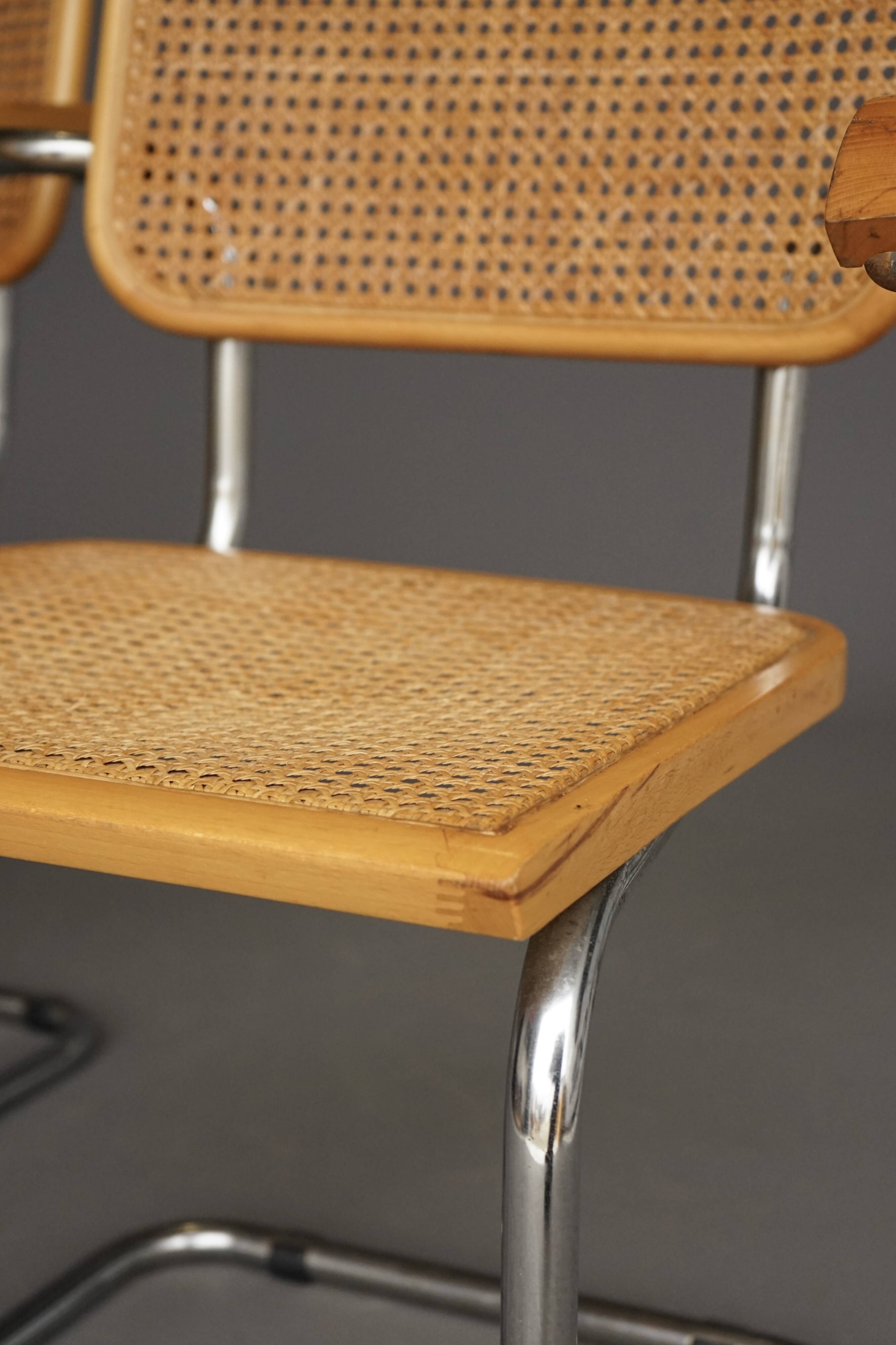 Fauteuils Cesca de Marcel Breuer. Italie, années 1960. Lot de 2