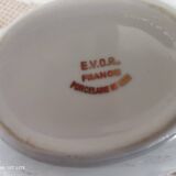 White porcelain saucière evor france frieze golden crosses