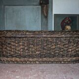 XXL woven basket antique, wicker basket, storage, baker's tool