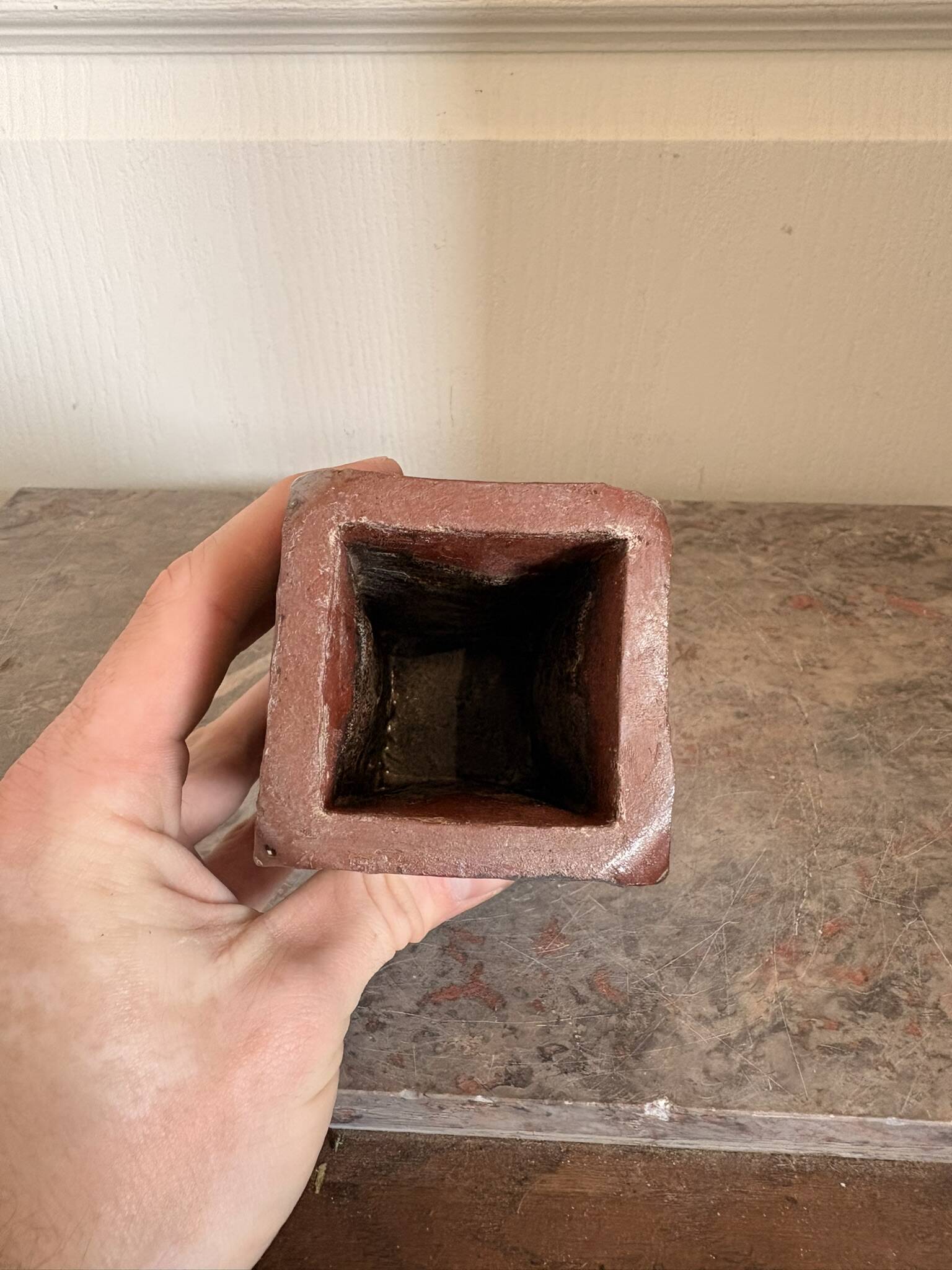 Ancient Ceramic Vase Terracotta Glazed Handmade Signed F aupon