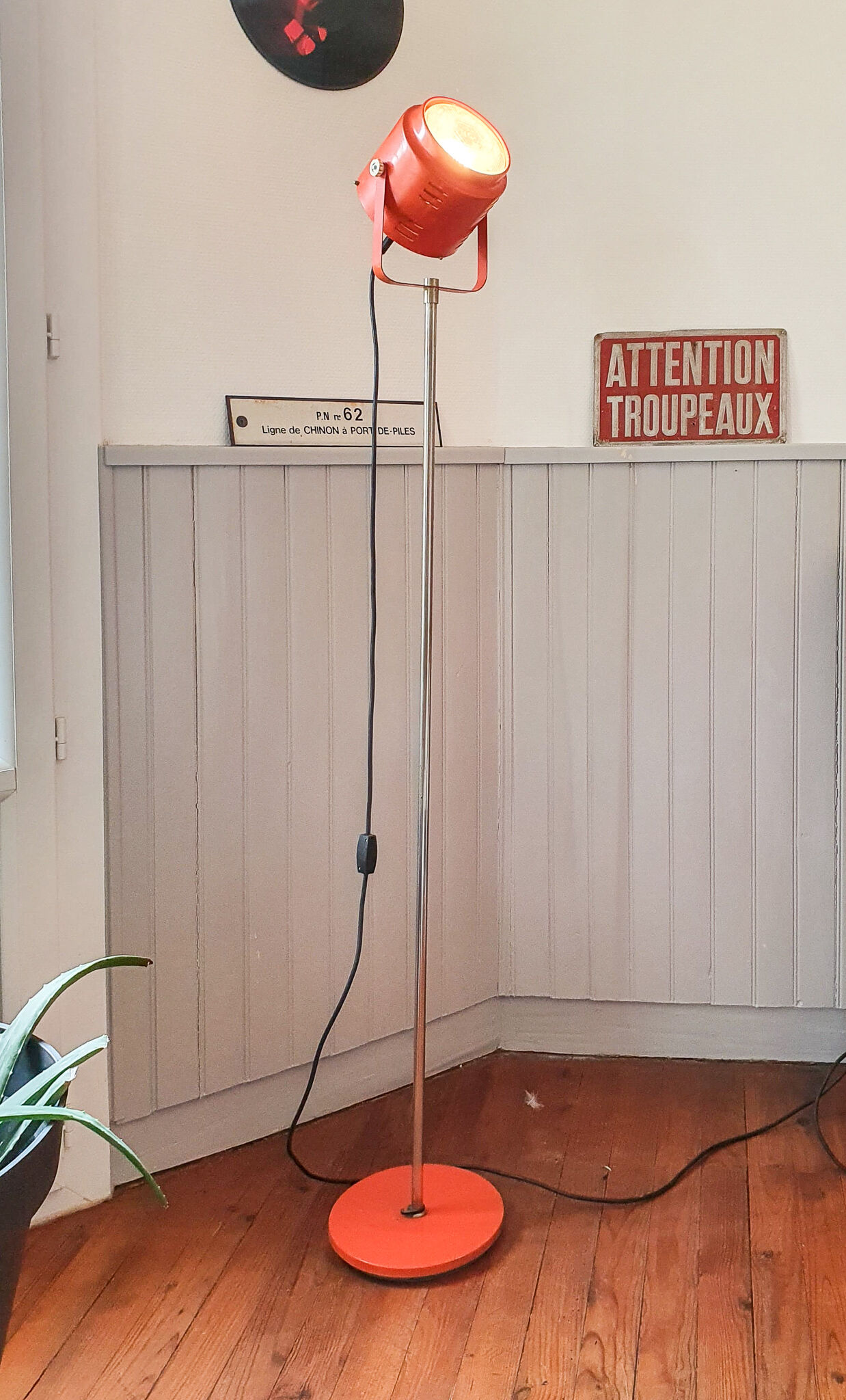 Orange spot floor lamp 1970