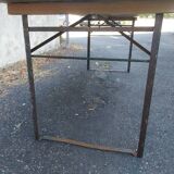 Folding wooden and metal table