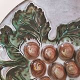 Vintage ceramic bowl – embossed grape pattern in slip style