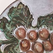 Vintage ceramic bowl – embossed grape pattern in slip style