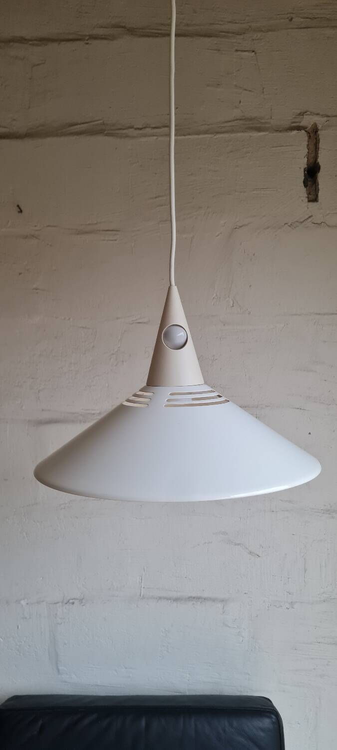 Lacquered metal pendant light from the 80s