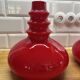 Rare set of 4 red glass pendants from the mid-century by Peill & Putzler (1970s)