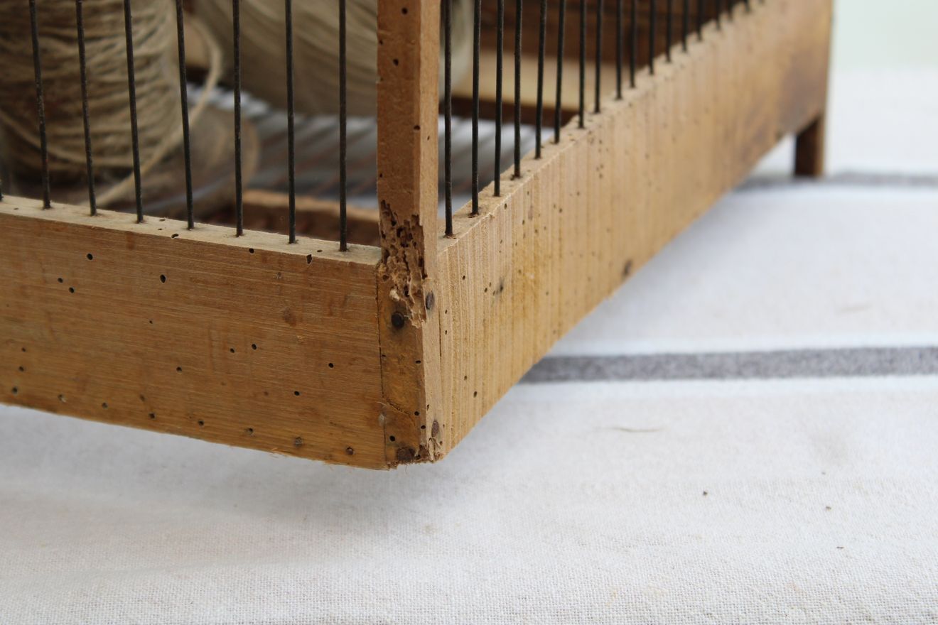 Old wooden bird cage