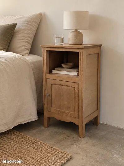 Antique solid wood bedside table – storage furniture