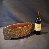 Art Nouveau Cachepot Planter in Marquise Shape with Floral Decoration in Lai