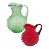 Pair of diamond point decanters