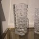 triangular vase cut glass France JG Durand Luminarc vintage 1970