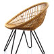 Chaise en rotin vintage des années cinquante de Noordwolde, Dirk van Sliedrecht.