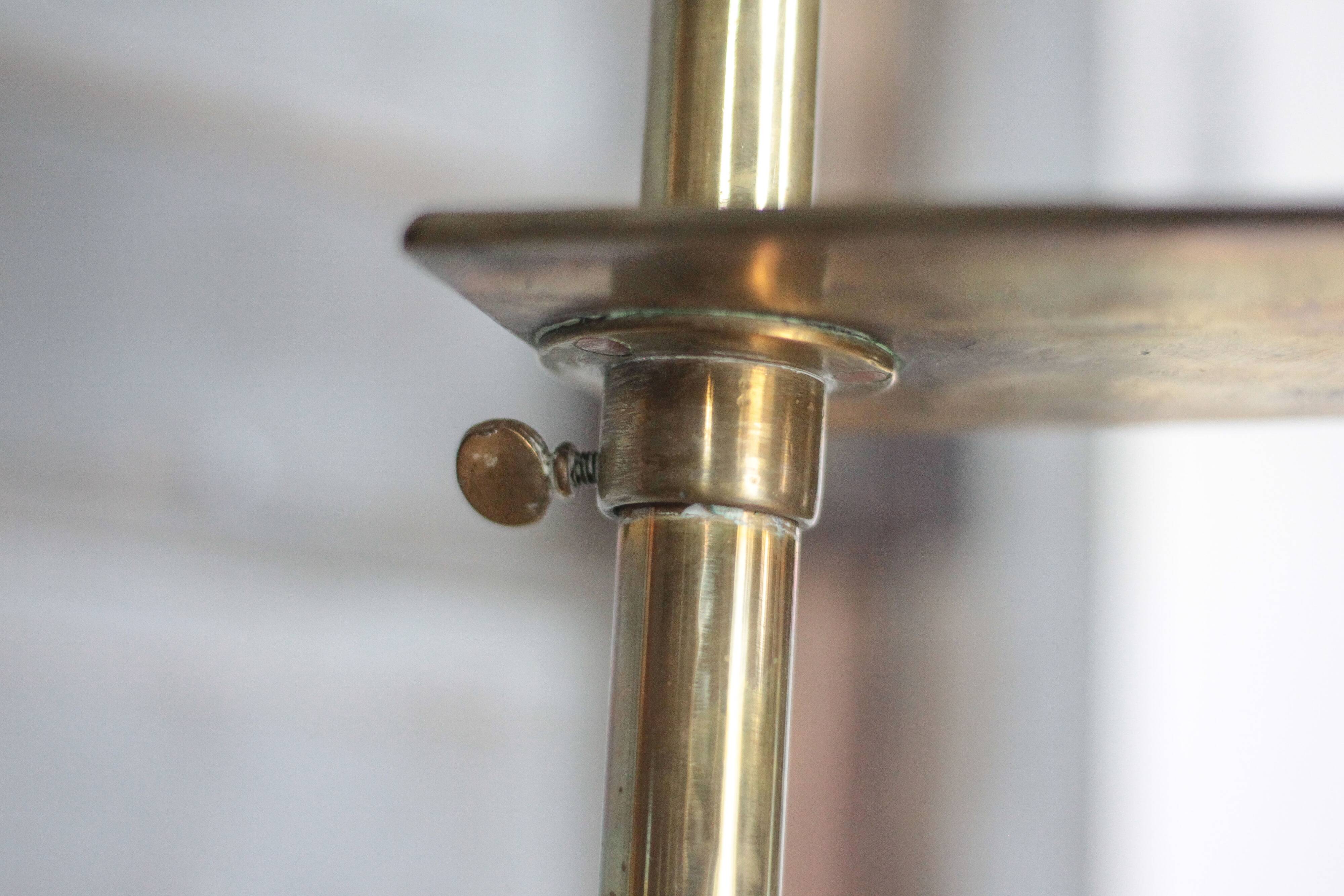 1930s brass floor lamp, reading lamp.