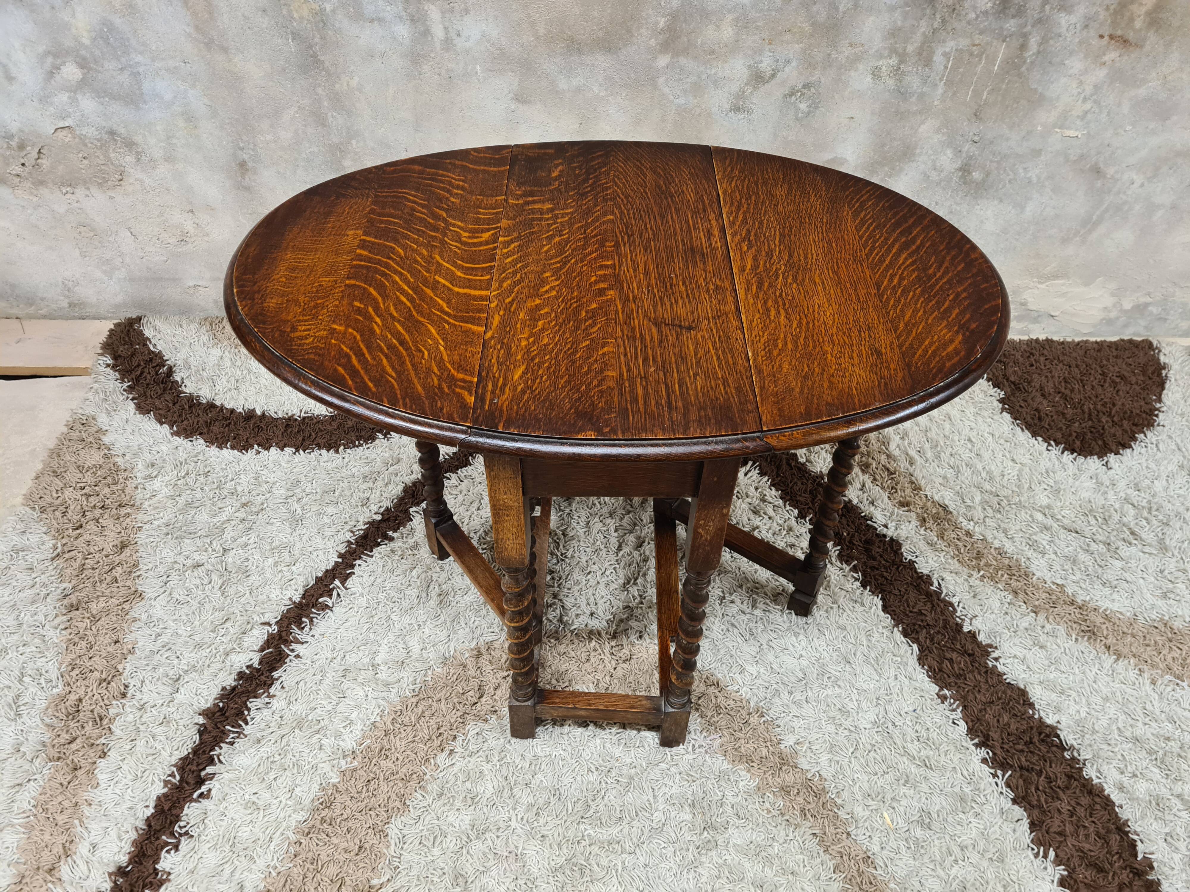 Table Gateleg Solid Oak 1900, England